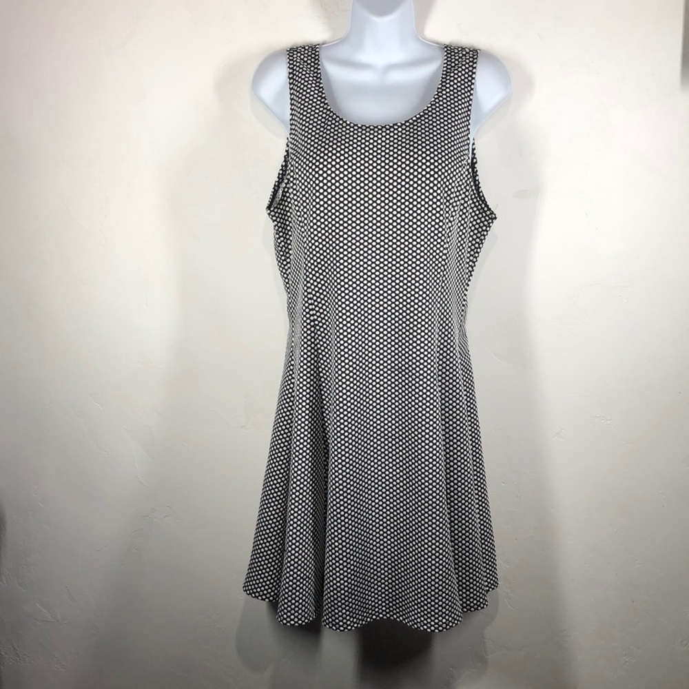 Bar III black and white polka dot dress size xl